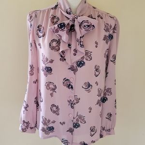 Vintage Dalton floral secretary blouse size medium
